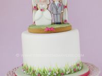 Wedding Cake with Cookie Topper
